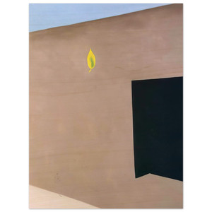 Georgia OKeeffe  Patio Door with Green Leaf Wood Print