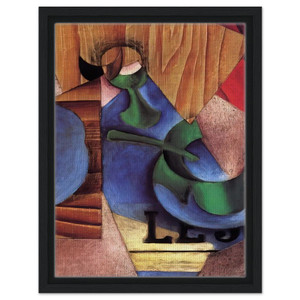 Juan Gris  GLASS CUP AND NEWSPAPER 1913 Framed Canvas
