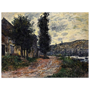 claude monet  Tow Path at Lavacourt Wood Print