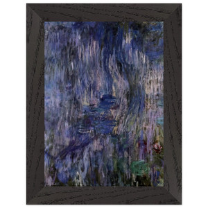 Monet Water Lilies Weeping Willow Premium Wooden Framed Art Print / Poster