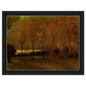Vincent van Gogh  Autumn Landscape at Dusk Framed Canvas