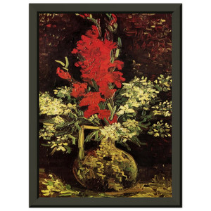 Vincent van Gogh Vase with Gladioli and Carnations Metal Framed Print