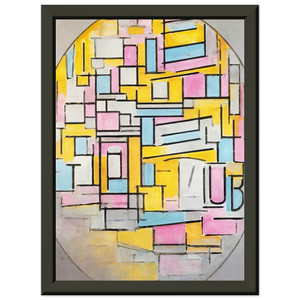 Piet Mondrian Composition with Oval in Color Planes II Metal Framed Print