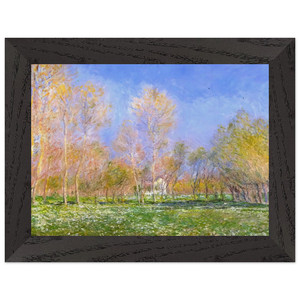 claude monet  Springtime in Giverny Premium Wooden Framed Art Print / Poster