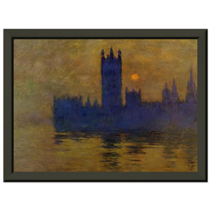 Monet Houses of Parliament Sunset Premium Metal Framed Art Print / Poster