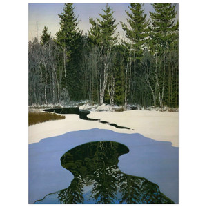 Neil Welliver  Pond Pass  Contemporary Realism Wood Print