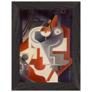 Juan Gris NEWSPAPER GLASS AND PEAR 1917 Premium Wooden Framed Art Print