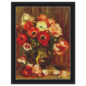 PierreAuguste Renoir  Still life with anemones Framed Canvas