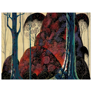 Eyvind Earle  Jewel Forest Wood Print