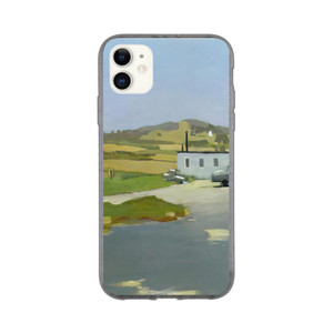 Fairfield Porter  LONG ISLAND LANDSCAPE WITH RED BUILDING 1962 Bio case