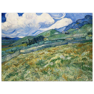 Vincent van Gogh  Wheatfield with Mountains in the Background Wood Print