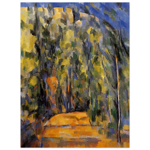 Paul Cezanne  Bend in Forest Road Aluminum Print