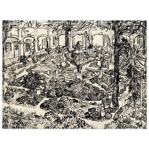 Vincent van Gogh  The Courtyard of the Hospital at Arles Wood Print