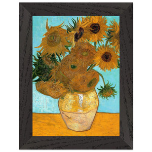 Van Gogh Sunflowers Premium Wooden Framed Art Print / Poster