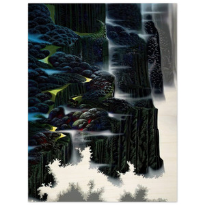 Eyvind Earle  Sea Cliffs Rising Wood Print