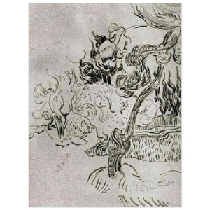 Vincent van Gogh Pine Tree & Cypresses Asylum Garden Aluminum Print