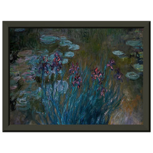 claude monet  Irises and WaterLilies Premium Metal Framed Art Print / Poster