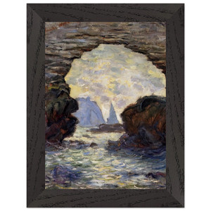Monet Rock Needle Porte dAumont Premium Wooden Framed Art Print / Poster