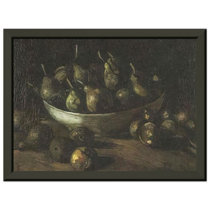 Van Gogh Still Life Earthen Bowl Pears Premium Metal Framed Art Print / Poster
