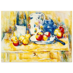 Cezanne Still Life with Apples a Bottle and a Milk Pot Art Print