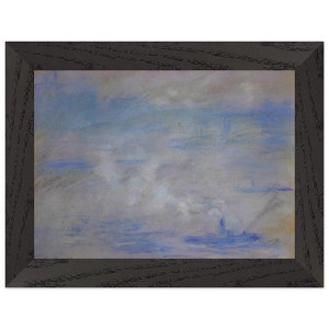 claude monet Boats on Thames Fog Effect Wood Framed Art Print Poster