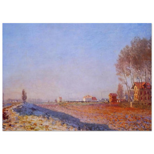 claude monet  The Plain of Colombes White Frost Fine Art Poster / Art Print