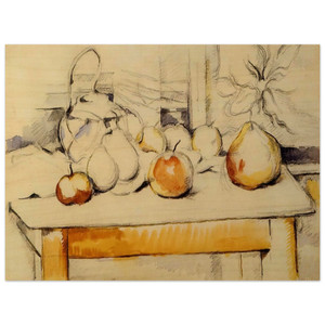 Paul Cezanne  Pot of Ginger and Fruits on a Table Wood Print