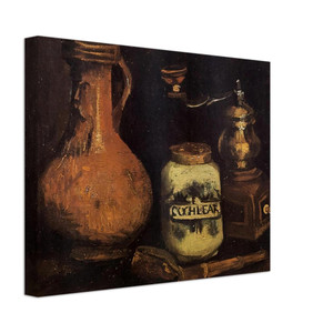 Vincent van Gogh  Still Life with Coffee Mill Pipe Case and Jug Canvas