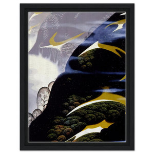 Eyvind Earle  Copy of Sea mist and Pastures Framed Canvas