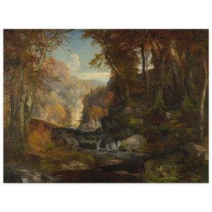 Thomas Moran  A Scene on the Tohickon Creek Autumn Wood Print