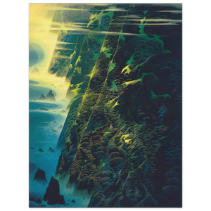 Eyvind Earle  Jeweled Cliffs Wood Print