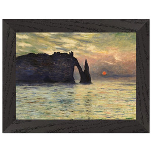 Monet Manneport Cliff Etretat Sunset Premium Wood Framed Art Print / Poster