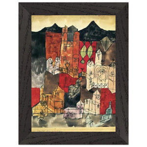 Paul Klee  CITY OF CHURCHES 1918 Premium Wooden Framed Art Print / Poster