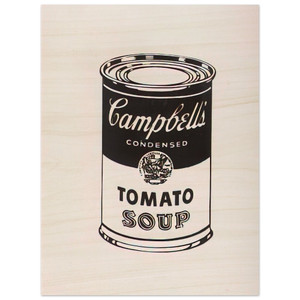 Andy Warhol  Campbells Soup Can  Tomato Retrospective Series Wood Print