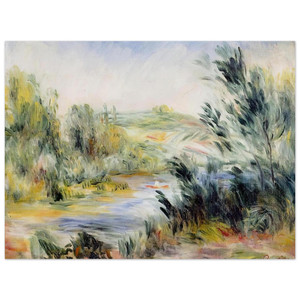PierreAuguste Renoir  The Banks of a River Rower in a Boat Aluminum Print