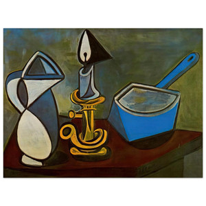 Pablo Picasso  Jug candle and enamel pan  1945 Wood Print