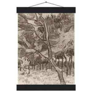 Van Gogh Pine Trees Asylum Garden Museum-Quality Matte Paper Poster with Hanger
