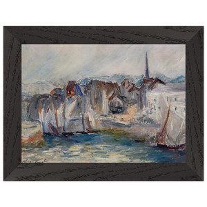 Claude Monet Honfleur Port Boats Wooden Framed Art Print