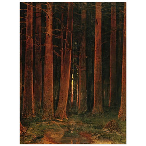 Arkhyp Kuindzhi  Sunset in the forest Wood Print