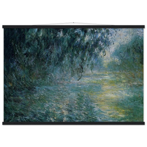 Monet Morning Seine Rain Museum-Quality Matte Paper Poster with Hanger