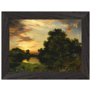 Thomas Moran  Sunset on Long Island Premium Wooden Framed Art Print / Poster