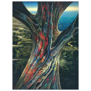 Eyvind Earle  The Great Jewel Tree Aluminum Print