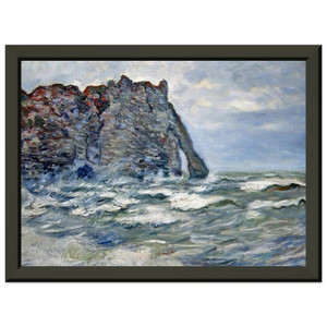claude monet  Port dAval Rough Sea Premium Metal Framed Art Print / Poster