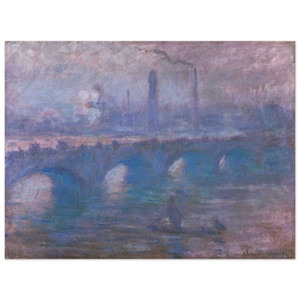 claude monet  Waterloo Bridge Misty Morning Wood Print