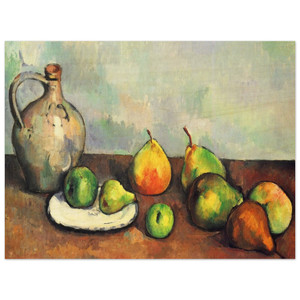 Paul Cezanne  Still life pitcher and fruit Wood Print