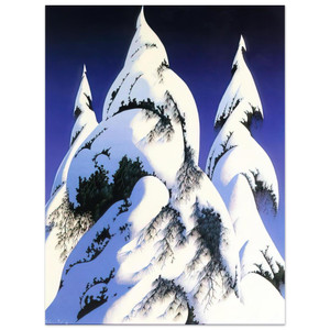 Eyvind Earle  Snow Trees Aluminum Print