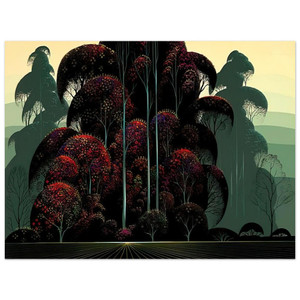 Eyvind Earle  Crimson Autumn Aluminum Print