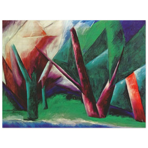 Natalia Goncharova  Forest Redgreen  1914 Wood Print