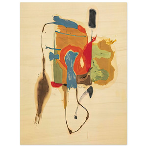 Helen Frankenthaler  Blue Form in a Scene 1961 Wood Print