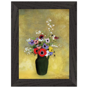 Odilon Redon FLOWERS IN A GREEN PITCHER Wood Framed Print/Poster